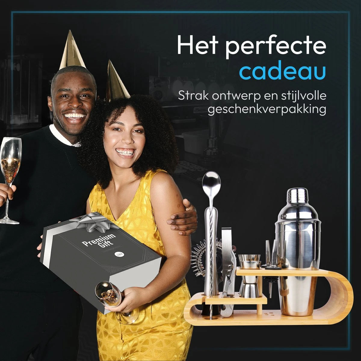 DoubleMM Cocktailset 18 Delig - Cocktail Shaker Set - Bartender - Inclusief Stamper, Rietjes, Stamper, Jigger En Herbruikbare Rvs Ijsblokjes - Plus Cocktail Recepten App 11 DoubleMM Cocktailset 18 Delig - Cocktail Shaker Set - Bartender - Inclusief Stamper, Rietjes, Stamper, Jigger En Herbruikbare Rvs Ijsblokjes - Plus Cocktail Recepten App - Afbeelding 11