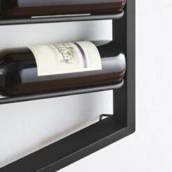 IN.HOMEXL Sandd - Hangend Wijnrek - Industrieel Flessenrek - Minimalistisch - Zwart - Metaal - Voor 3 Wijnflessen - 40 X 7 X 60 Cm -Kookgerei Koning Verkoop 1200x1200 5494