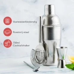 KitchenBrothers Cocktail Shaker Set - 13 Delig - Complete Set - Cadeauverpakking - 750 Ml - RVS -Kookgerei Koning Verkoop 1200x1200 5511