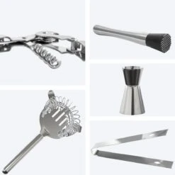 KitchenBrothers Cocktail Shaker Set - 13 Delig - Complete Set - Cadeauverpakking - 750 Ml - RVS -Kookgerei Koning Verkoop 1200x1200 5518