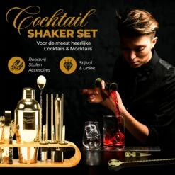Cocktail Set - 20 Delig (750ml) - Cocktail Shaker Set - Incl. Nederlandstalig Recepten E-book – Valentijn - Luxe Cadeau Man Vrouw - Shaker Set – Goudkleurig – Qwality 17 Cocktail Set - 20 Delig (750ml) - Cocktail Shaker Set - Incl. Nederlandstalig Recepten E-book – Valentijn - Luxe Cadeau Man Vrouw - Shaker Set – Goudkleurig – Qwality -Kookgerei Koning Verkoop 1200x1200 5523