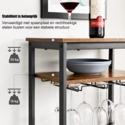 VinoDiMontagna Wijnrek - Wijnmeubel - Metaal - Hout - Flessenrek Voor 20 Flessen Met Glashouder, Voor Kelder, Keuken, Eetkamer - Industriële Stijl - 50 X 32 X 100 Cm (L X B X H) 10 VinoDiMontagna Wijnrek - Wijnmeubel - Metaal - Hout - Flessenrek Voor 20 Flessen Met Glashouder, Voor Kelder, Keuken, Eetkamer - Industriële Stijl - 50 X 32 X 100 Cm (L X B X H) -Kookgerei Koning Verkoop 1200x1200 5525