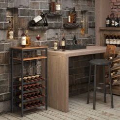 VinoDiMontagna Wijnrek - Wijnmeubel - Metaal - Hout - Flessenrek Voor 20 Flessen Met Glashouder, Voor Kelder, Keuken, Eetkamer - Industriële Stijl - 50 X 32 X 100 Cm (L X B X H) 12 VinoDiMontagna Wijnrek - Wijnmeubel - Metaal - Hout - Flessenrek Voor 20 Flessen Met Glashouder, Voor Kelder, Keuken, Eetkamer - Industriële Stijl - 50 X 32 X 100 Cm (L X B X H) -Kookgerei Koning Verkoop 1200x1200 5527