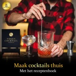Bar Dedicated - Cocktail Set 16 Delig - Cocktail Shaker Met Bamboo Standaard - Inclusief Nederlandstalig Cocktail Boek (750ML) - Pasen -Kookgerei Koning Verkoop 1200x1200 5559