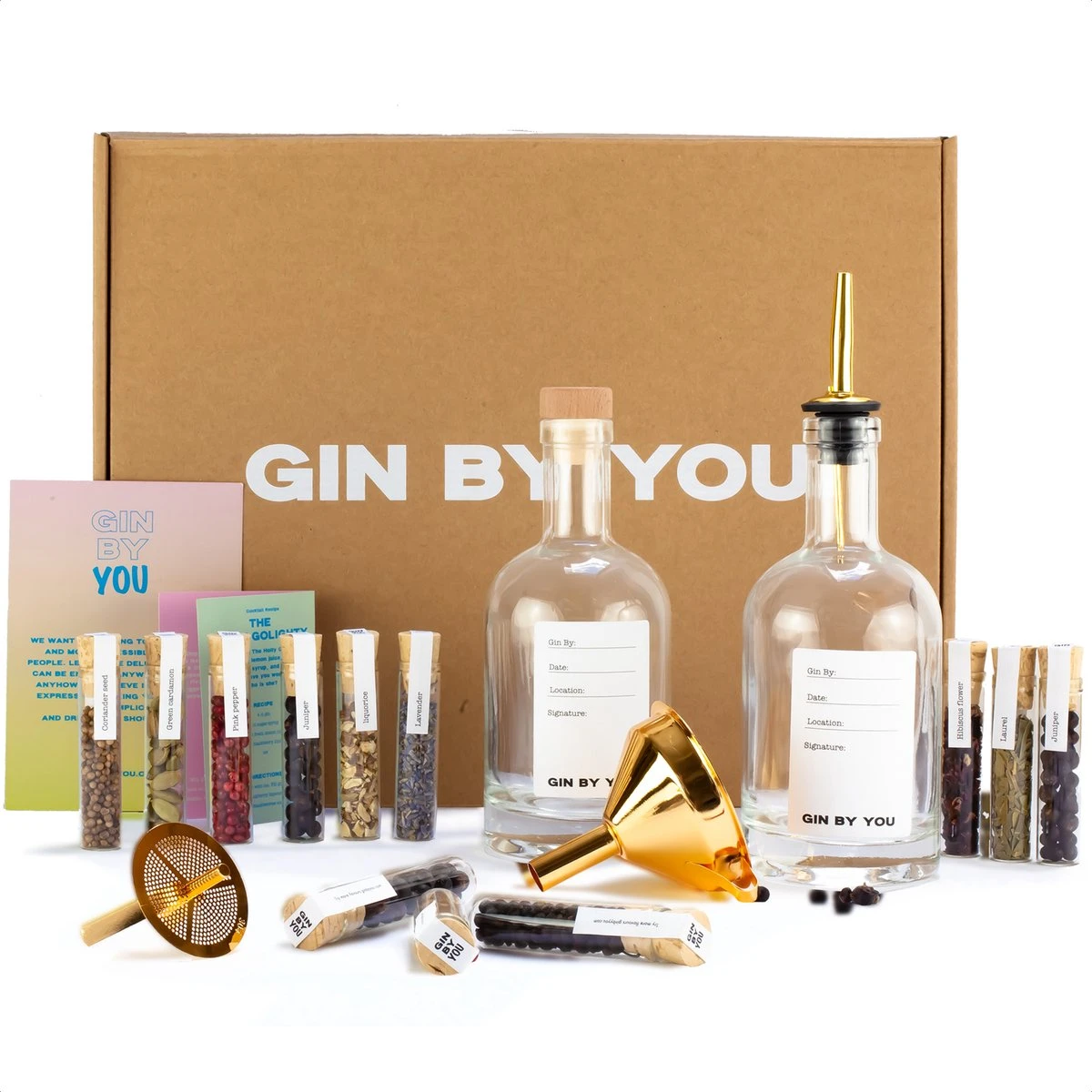 Gin By You® Geschenkset - Gin Tonic Cocktail Gift Set - Premium Kruiden Cadeau Box | Pakket Om Zelf Gin Te Maken Met Beschrijfbaar Etiket 2 Gin By You® Geschenkset - Gin Tonic Cocktail Gift Set - Premium Kruiden Cadeau Box | Pakket Om Zelf Gin Te Maken Met Beschrijfbaar Etiket - Afbeelding 2