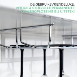 Copa Wijnglazenhouder 2 Rails - 34,4 Cm Breed - Metaal Chroom - Wijnglazenrek -Kookgerei Koning Verkoop 1200x1200 5630