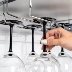 Copa Wijnglazenhouder 2 Rails - 34,4 Cm Breed - Metaal Chroom - Wijnglazenrek -Kookgerei Koning Verkoop 1200x1200 5631