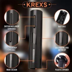 Krexs Elektrische Wijnopener – Kurkentrekker - Wijnopener - Wijn Accessoires - Flessenopener – Wijnstopper - Wijnfles Opener -Kookgerei Koning Verkoop 1200x1200 5708