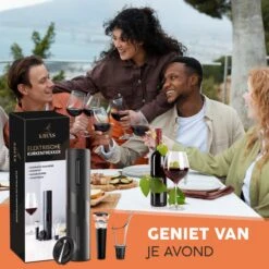 Krexs Elektrische Wijnopener – Kurkentrekker - Wijnopener - Wijn Accessoires - Flessenopener – Wijnstopper - Wijnfles Opener -Kookgerei Koning Verkoop 1200x1200 5712