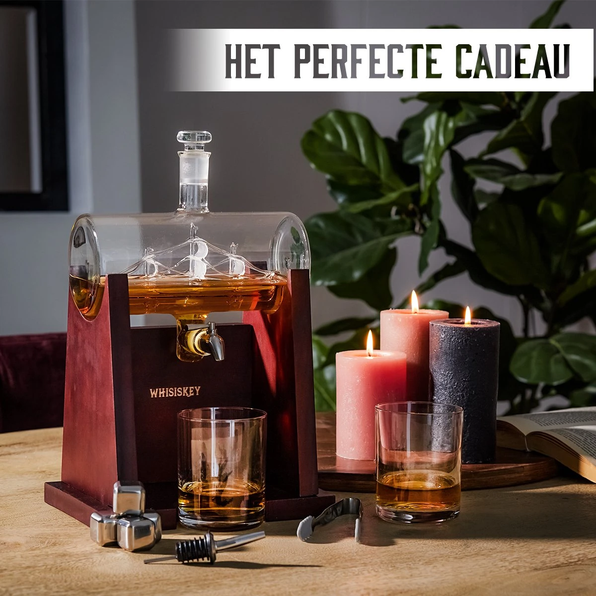 Whisiskey Whiskey Karaf - Luxe Whisky Karaf Set Zeilschip - 1L - Decanteer Karaf - Zeilboot - Whiskey Set - Incl. 4 Whiskey Stones, Schenktuit, Tap & 2 Whiskey Glazen - Peaky Blinders - Cadeau Voor Man & Vrouw 3 Whisiskey Whiskey Karaf - Luxe Whisky Karaf Set Zeilschip - 1L - Decanteer Karaf - Zeilboot - Whiskey Set - Incl. 4 Whiskey Stones, Schenktuit, Tap & 2 Whiskey Glazen - Peaky Blinders - Cadeau Voor Man & Vrouw - Afbeelding 3
