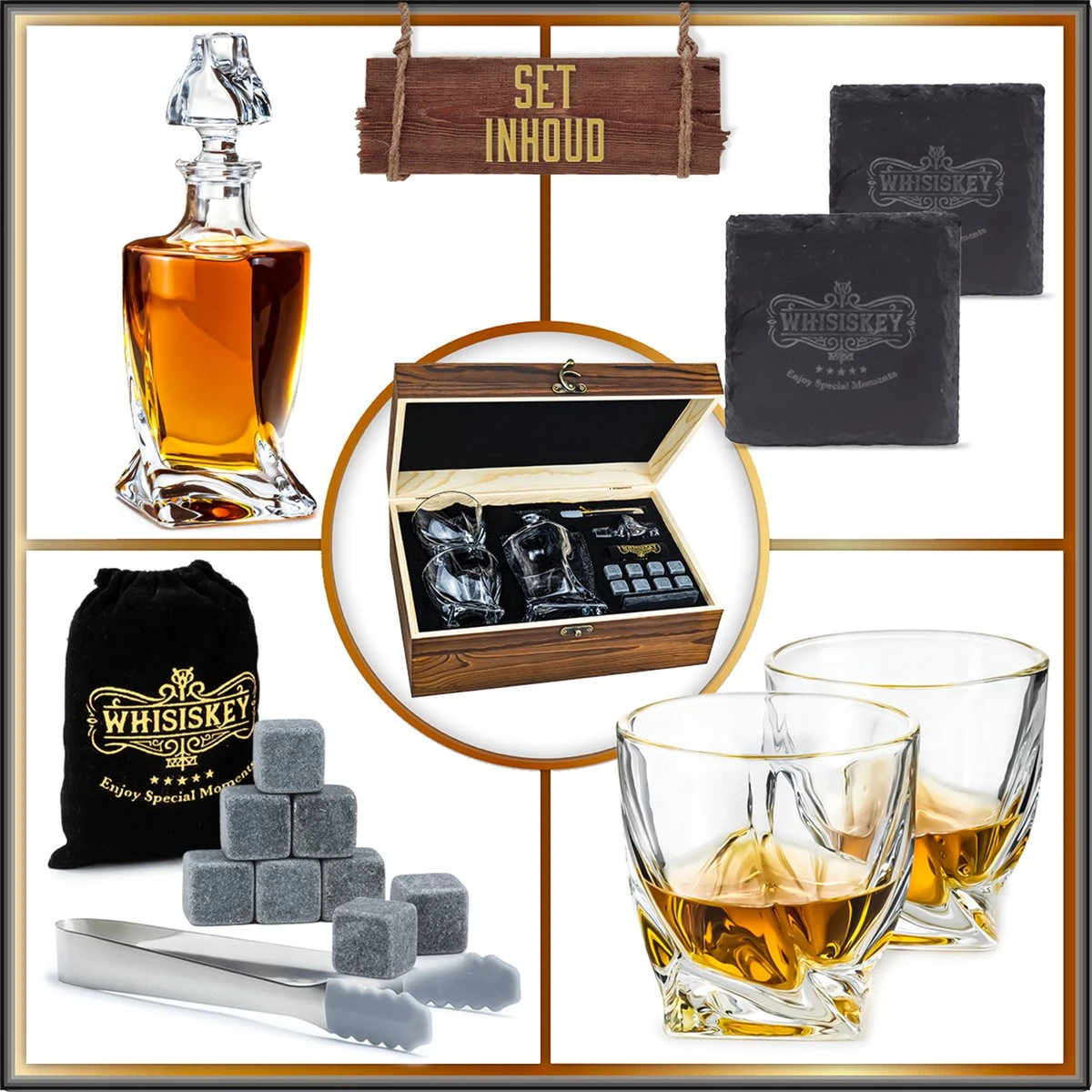 Whisiskey Whiskey Karaf - Whiskey Glazen - Luxe Whiskey Karaf Set - Decanteer Set - Whisky Set - Incl. 2 Twisted Glazen - Peaky Blinders - Cadeau Voor Man & Vrouw 7 Whisiskey Whiskey Karaf - Whiskey Glazen - Luxe Whiskey Karaf Set - Decanteer Set - Whisky Set - Incl. 2 Twisted Glazen - Peaky Blinders - Cadeau Voor Man & Vrouw - Afbeelding 7