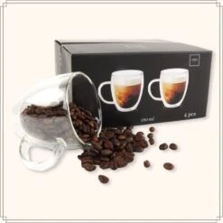 OTIX Dubbelwandige Koffieglazen - Koffiekopjes - 180 Ml - Set Van 4 - Transparant - Latte Macchiato Glazen -Kookgerei Koning Verkoop 1200x1200 576