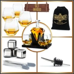Whisiskey Whiskey Karaf - Diamant - Luxe Whisky Karaf Set - Whiskey Set - 0,9 L - Decanteer Karaf - Incl. Whiskey Stones, Schenktuit En 4 Whiskey Glazen - Peaky Blinders - Cadeau Voor Man & Vrouw 14 Whisiskey Whiskey Karaf - Diamant - Luxe Whisky Karaf Set - Whiskey Set - 0,9 L - Decanteer Karaf - Incl. Whiskey Stones, Schenktuit En 4 Whiskey Glazen - Peaky Blinders - Cadeau Voor Man & Vrouw -Kookgerei Koning Verkoop 1200x1200 5808