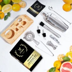 Sybra Cocktailset - 10 Delig - Cocktail Shaker - Cocktail Boek - Cocktail Set - Roestvrijstaal - Geschenkverpakking -Kookgerei Koning Verkoop 1200x1200 5825