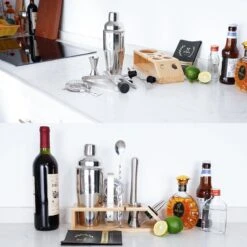 Sybra Cocktailset - 10 Delig - Cocktail Shaker - Cocktail Boek - Cocktail Set - Roestvrijstaal - Geschenkverpakking -Kookgerei Koning Verkoop 1200x1200 5826