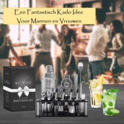 Merkloos Estrebo - Cocktail Set - Cocktail Shaker - Cocktailset - Giftset Vrouw - Cocktailset RVS - Bar Set - Cocktailsets - Limoenpers - Gift Set Man -Kookgerei Koning Verkoop 1200x1200 5865