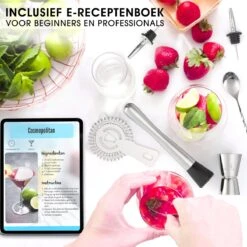 Cocktail Set - 12 Delige Cocktail Shaker Set - RVS Cocktailset Incl. Receptenboek - 750ml -Kookgerei Koning Verkoop 1200x1200 5899