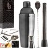Cocktail Set - Zwart - 750ml - Cocktail Shaker Set - Cocktail Stamper - 17 Recepten - 13 Delig
