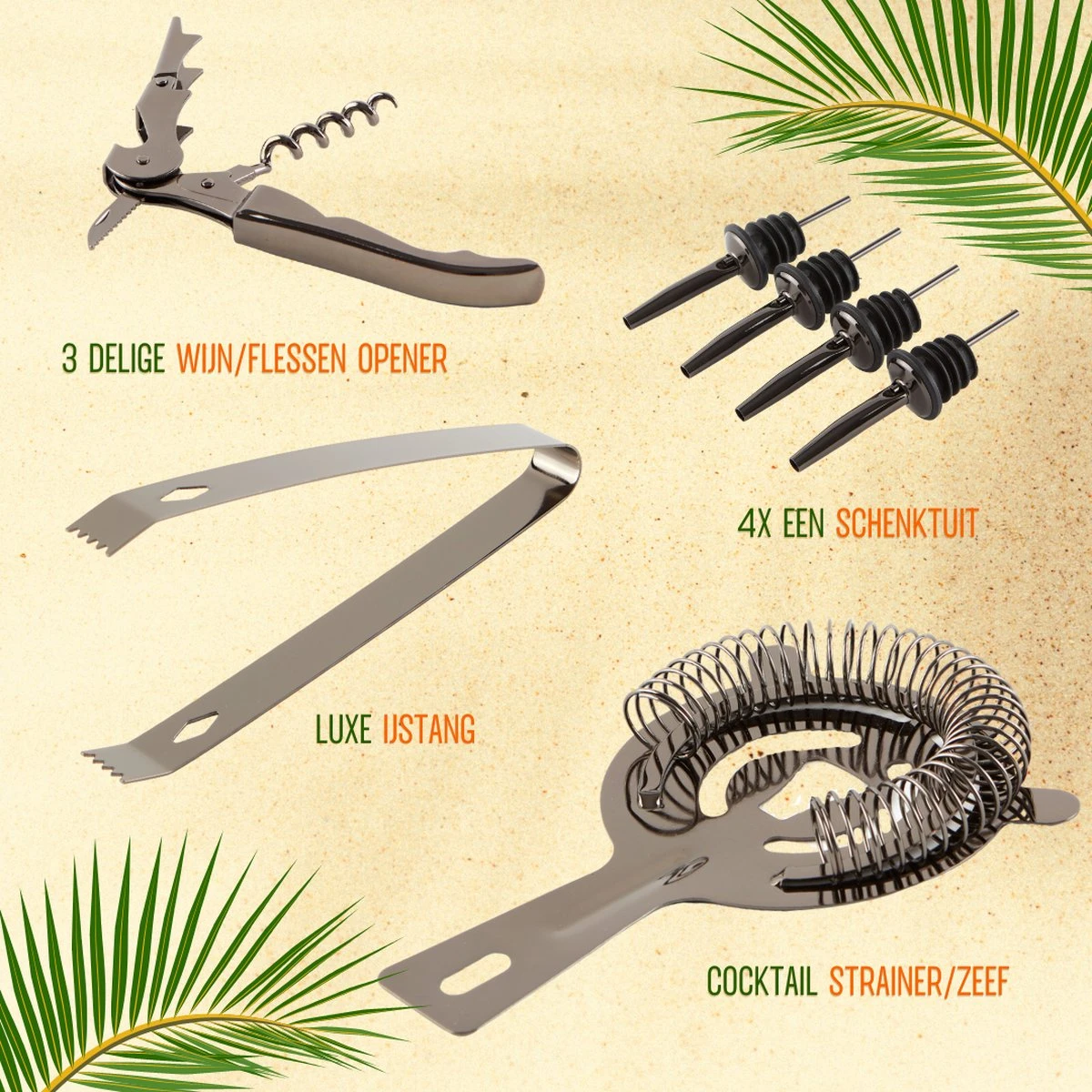Cocktail Set - Zwart - 750ml - Cocktail Shaker Set - Cocktail Stamper - 17 Recepten - 13 Delig 4 Cocktail Set - Zwart - 750ml - Cocktail Shaker Set - Cocktail Stamper - 17 Recepten - 13 Delig - Afbeelding 4