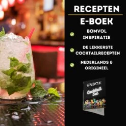 UNBOX Cocktail Set - Cocktail Shaker Set - Incl. Luxe Cadeauverpakking & Nederlandstalig Recepten E-Book -Kookgerei Koning Verkoop 1200x1200 5928