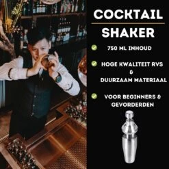 UNBOX Cocktail Set - Cocktail Shaker - Cocktail Shaker Set - Cocktailset Met Bamboe Standaard - Inclusief Nederlands Receptenboekje -Kookgerei Koning Verkoop 1200x1200 5930