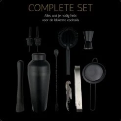 Perow - Cocktail Set - 10 Delig - Cocktail Shaker 600ml - Mat Zwart -Kookgerei Koning Verkoop 1200x1200 5971