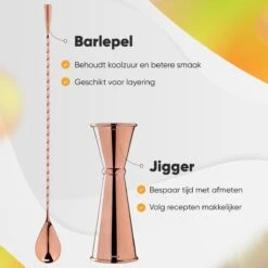 Cocktail Set Bartender Pros™ - Cocktail Shaker - 11-Delige Cocktailset - Boston Shaker - Cocktailshaker - Rose - RVS -Kookgerei Koning Verkoop 1200x1200 5990