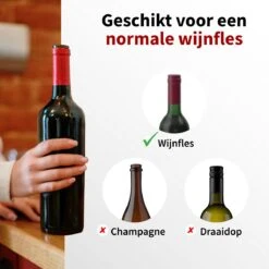 Happy Cook® Wijn Vacuümpomp - Wijnstopper – Wine Saver – Wijndop – Met Datumschaal - Zwart -Kookgerei Koning Verkoop 1200x1200 6018