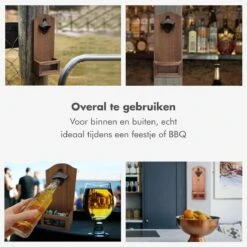 Bieropener En Flesopener Muur Met Opvangbak - Flessenopener - Wand - Hout - Opener Bier - Voor Binnen En Buiten -Kookgerei Koning Verkoop 1200x1200 6040