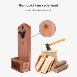 Bieropener En Flesopener Muur Met Opvangbak - Flessenopener - Wand - Hout - Opener Bier - Voor Binnen En Buiten -Kookgerei Koning Verkoop 1200x1200 6041