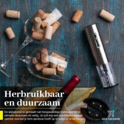 Elektrische Kurkentrekker Wijnopener Wijn - Flesopener - Luxe Design - Met Foliesnijder - Geschenkset Mannen En Vrouwen - Jack Rackham -Kookgerei Koning Verkoop 1200x1200 6063