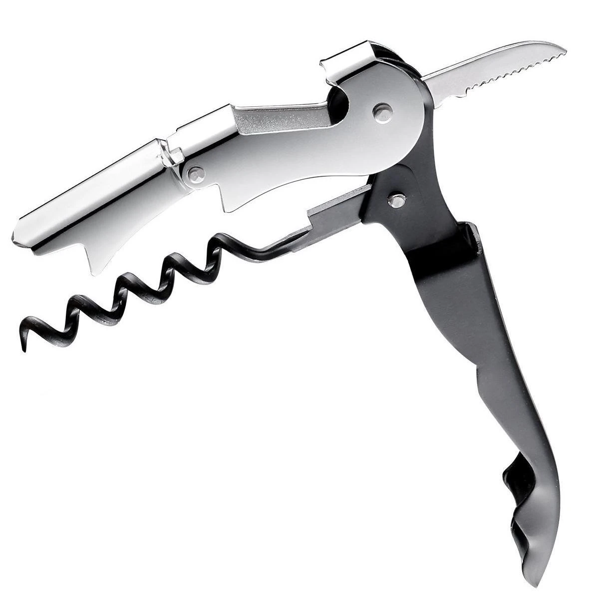 Merkloos Premium Kurkentrekker / Kelnersmes Van RVS En Kunststof - Zwart | Wijnopener | Wijn Opener | Kelners Mes | Flesopener | Bier Opener | Kelnermessen | Kurkentrekkers 2 Merkloos Premium Kurkentrekker / Kelnersmes Van RVS En Kunststof - Zwart | Wijnopener | Wijn Opener | Kelners Mes | Flesopener | Bier Opener | Kelnermessen | Kurkentrekkers - Afbeelding 2