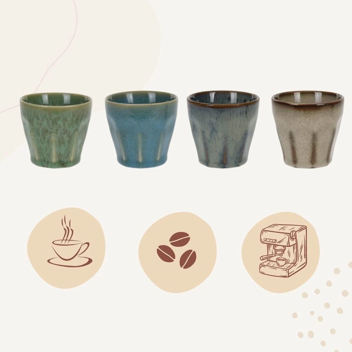 Orange85 Espresso Kopjes - Set Van 4 - Porselein - Hittebestendig - 90 Ml - Rond - Espresso - Mokken - Glazen - Koffiekopjes 5 Orange85 Espresso Kopjes - Set Van 4 - Porselein - Hittebestendig - 90 Ml - Rond - Espresso - Mokken - Glazen - Koffiekopjes - Afbeelding 5