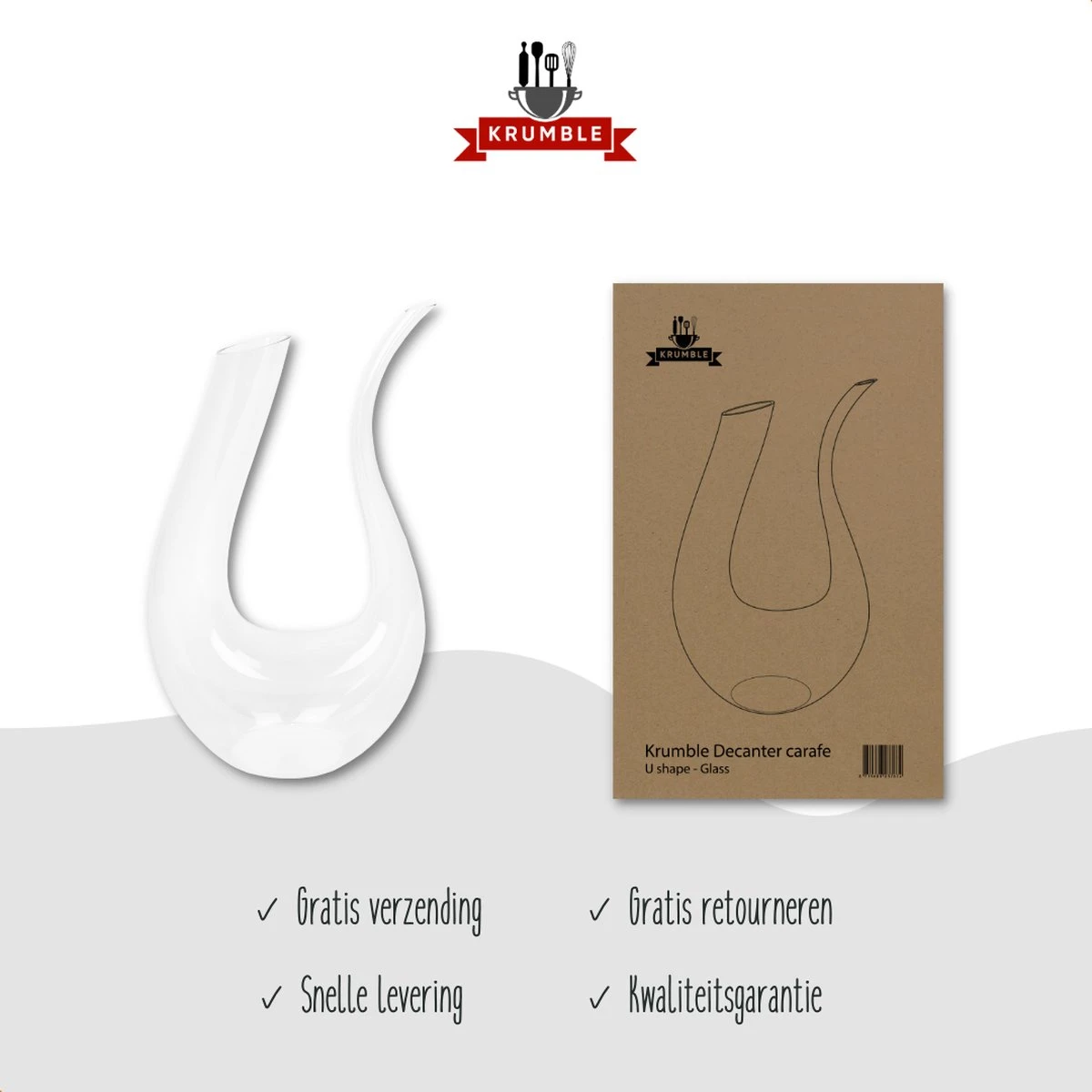 Krumble Decanteer Karaf - Karaf - Wijn Karaf - Wijn Accessoires - Karaffen - Schenkkan - Wijnkan - Decanteren - Decanteerders - Inhoud 1.5 Liter - Glas - 9 X 9 X 32 Cm (lxbxh) - Transparant 3 Krumble Decanteer Karaf - Karaf - Wijn Karaf - Wijn Accessoires - Karaffen - Schenkkan - Wijnkan - Decanteren - Decanteerders - Inhoud 1.5 Liter - Glas - 9 X 9 X 32 Cm (lxbxh) - Transparant - Afbeelding 3