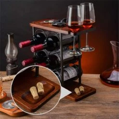 Nezr® Wijnrek - Luxe Design - Wijnrek Hout - Wijnrek Metaal - Wijnglashouder - Wijnfleshouder - Bruin 14 Nezr® Wijnrek - Luxe Design - Wijnrek Hout - Wijnrek Metaal - Wijnglashouder - Wijnfleshouder - Bruin -Kookgerei Koning Verkoop 1200x1200 6142