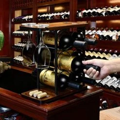 Nezr® Wijnrek - Luxe Design - Wijnrek Hout - Wijnrek Metaal - Wijnglashouder - Wijnfleshouder - Bruin 16 Nezr® Wijnrek - Luxe Design - Wijnrek Hout - Wijnrek Metaal - Wijnglashouder - Wijnfleshouder - Bruin -Kookgerei Koning Verkoop 1200x1200 6144