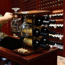 Nezr® Wijnrek - Luxe Design - Wijnrek Hout - Wijnrek Metaal - Wijnglashouder - Wijnfleshouder - Bruin 17 Nezr® Wijnrek - Luxe Design - Wijnrek Hout - Wijnrek Metaal - Wijnglashouder - Wijnfleshouder - Bruin -Kookgerei Koning Verkoop 1200x1200 6145