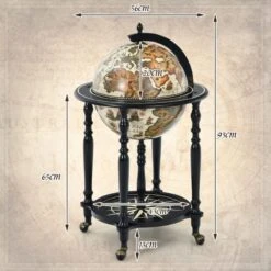Costway - Wijnrek - Globebar - Wijnbar - Wereldbol Bar - ⌀ 56 Cm - Cremewit/Zwart -Kookgerei Koning Verkoop 1200x1200 6155