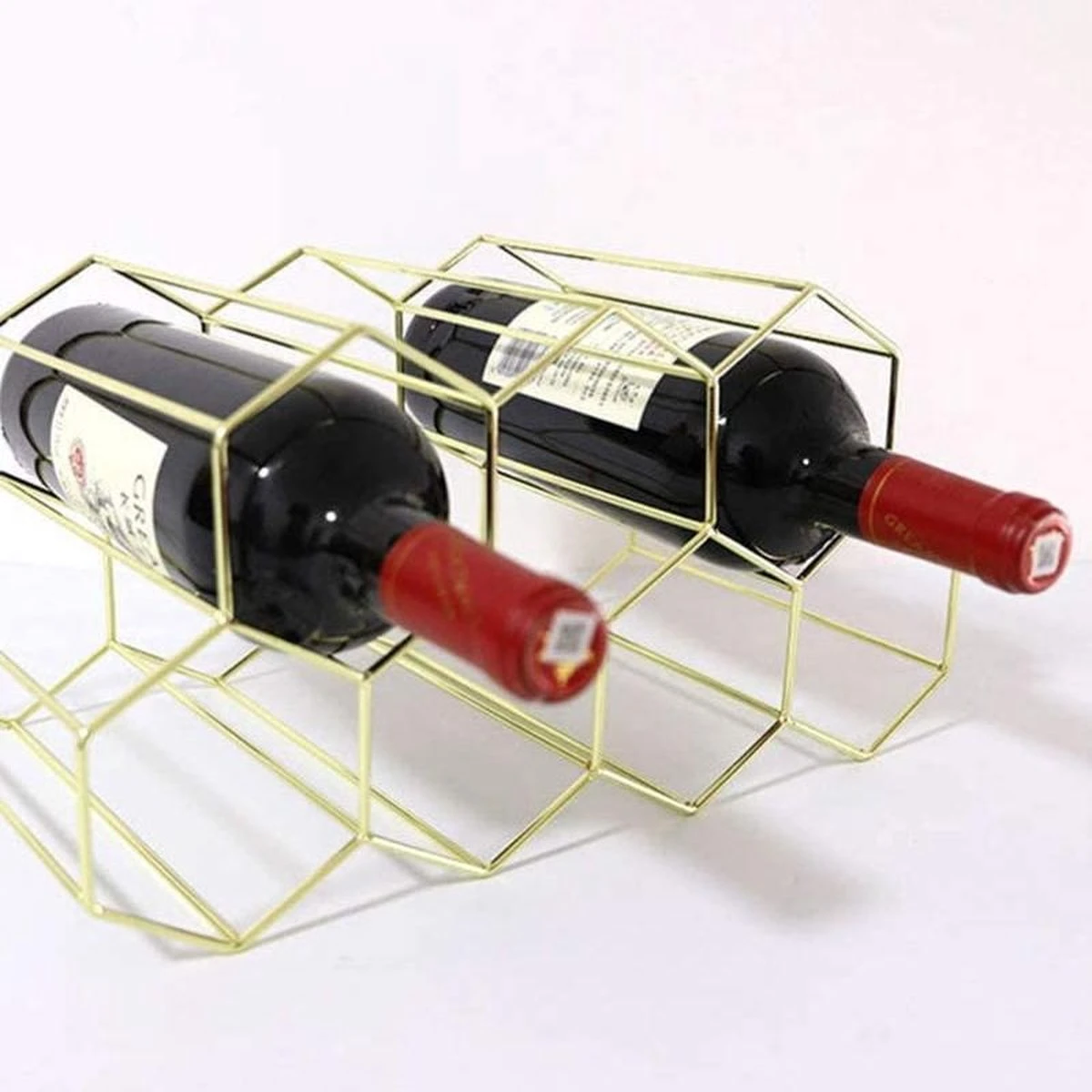 Wijnrek Hexagon 9 Flessen | Flessenrek | Wijn Accessoires | Wijnkast | Wijnrek Metaal | Wijnrekken | Wijnfleshouder | Wijnhouder | Goud 7 Wijnrek Hexagon 9 Flessen | Flessenrek | Wijn Accessoires | Wijnkast | Wijnrek Metaal | Wijnrekken | Wijnfleshouder | Wijnhouder | Goud - Afbeelding 7