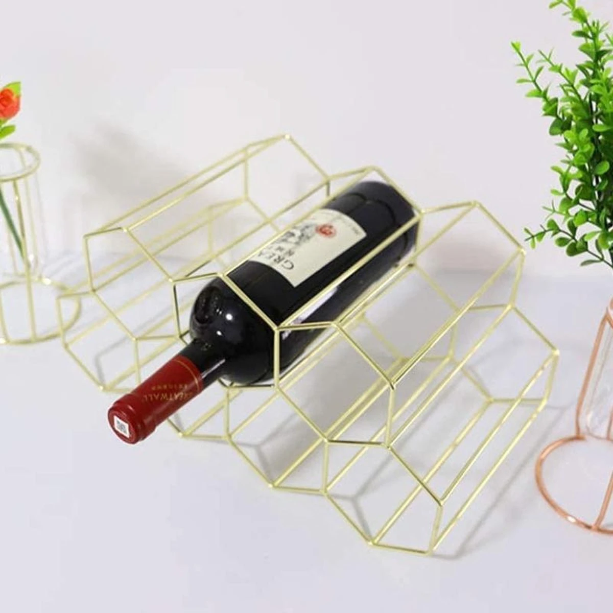 Wijnrek Hexagon 9 Flessen | Flessenrek | Wijn Accessoires | Wijnkast | Wijnrek Metaal | Wijnrekken | Wijnfleshouder | Wijnhouder | Goud 10 Wijnrek Hexagon 9 Flessen | Flessenrek | Wijn Accessoires | Wijnkast | Wijnrek Metaal | Wijnrekken | Wijnfleshouder | Wijnhouder | Goud - Afbeelding 10