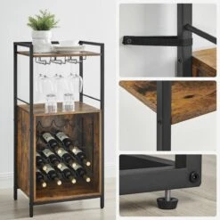 IN.HOMEXL - Burstal - Wijnrek Voor 16 Flessen - Industrieel - Wijnrek Metaal - Bruin / Zwart - Flessenrek - 52 X 40 X 112 Cm -Kookgerei Koning Verkoop 1200x1200 6185