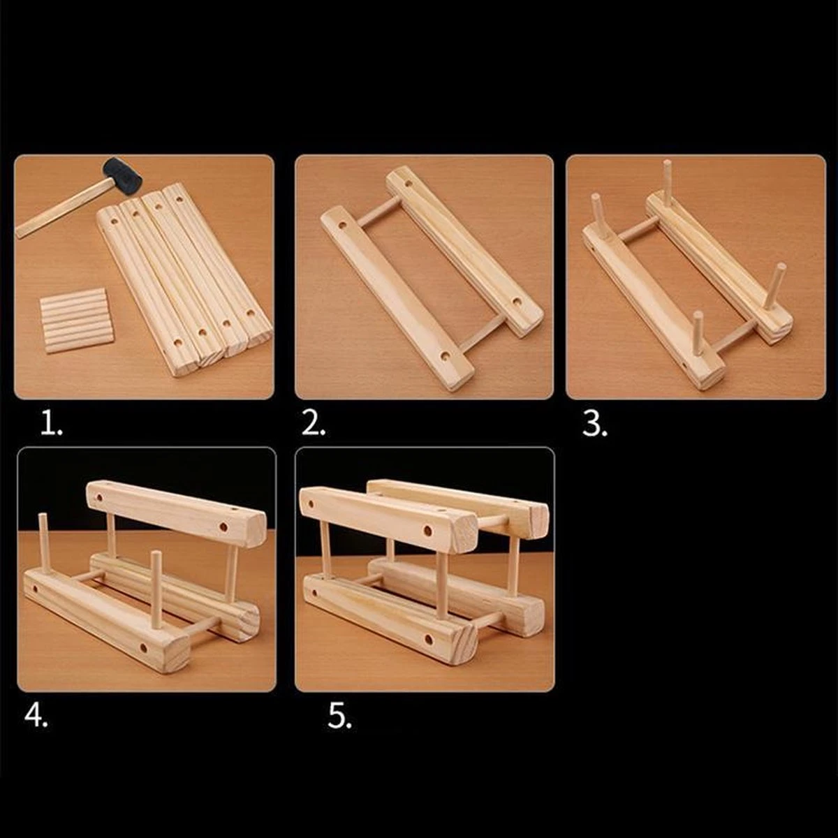 Merkloos Wijnrek - Wijnrek 12 Stuks - Wijnrek Hout - Uitbreidbaar 4 Merkloos Wijnrek - Wijnrek 12 Stuks - Wijnrek Hout - Uitbreidbaar - Afbeelding 4