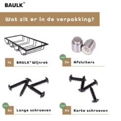 BAULK® - Wijnglazenhouder - Wijnglazenrek - Wijnglazen Rek - Glazenrek - Hangend - Tot 12 Glazen - 2 Gratis Wijnstoppen - 4 Rijen - Zwart 15 BAULK® - Wijnglazenhouder - Wijnglazenrek - Wijnglazen Rek - Glazenrek - Hangend - Tot 12 Glazen - 2 Gratis Wijnstoppen - 4 Rijen - Zwart -Kookgerei Koning Verkoop 1200x1200 6209