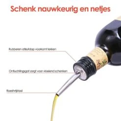 Merkloos Premium RVS Schenktuit - Schenkdoppen - Wijn - Fles - Cocktail - 4 Stuks -Kookgerei Koning Verkoop 1200x1200 6285