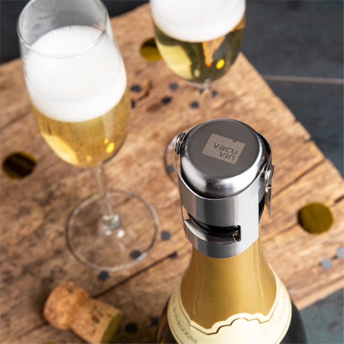 Vacu Vin Champagne Stopper - Zilver 2 Vacu Vin Champagne Stopper - Zilver - Afbeelding 2