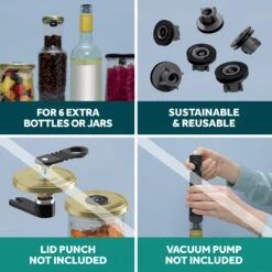 Airtender - 6 Wijnstoppers - Vacumeren Flessen & Potten - Herbruikbaar - Lekvrij -Kookgerei Koning Verkoop 1200x1200 6372