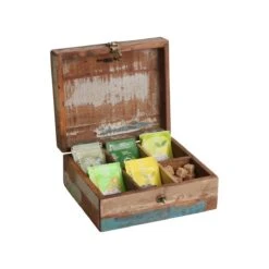 Raw Materials Scrapwood Theedoos – 6 Vakken – Gerecycled Hout -Kookgerei Koning Verkoop 1200x1200 6452