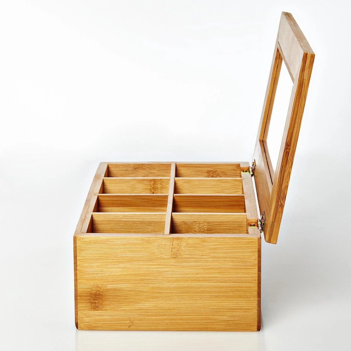 Lumaland Cuisine - Theedoos Van Bamboe - Theebox Met 8 Vakken - Duurzam Decoratief Materiaal - Ca. 28 X 16 X 9 Cm 3 Lumaland Cuisine - Theedoos Van Bamboe - Theebox Met 8 Vakken - Duurzam Decoratief Materiaal - Ca. 28 X 16 X 9 Cm - Afbeelding 3