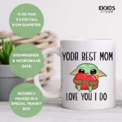 Yoda Best Mom - Baby Yoda - Baby Yoda Mok - Star Wars - Mandalorian - Vaderdag Cadeau - Vaderdag - Moederdag Cadeau - Moederdag - Cadeau Voor Moeder - Mokken En Bekers - Cadeau Voor Vrouw - Valentijndag - Theeglazen - Koffiemok -Kookgerei Koning Verkoop 1200x1200 666
