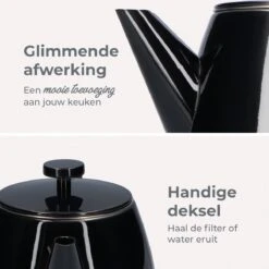Vaja® Theepot Juliette Met Filter - Dubbelwandig -Theekan 1.0L - Glimmend Zwart 24 Vaja® Theepot Juliette Met Filter - Dubbelwandig -Theekan 1.0L - Glimmend Zwart -Kookgerei Koning Verkoop 1200x1200 814